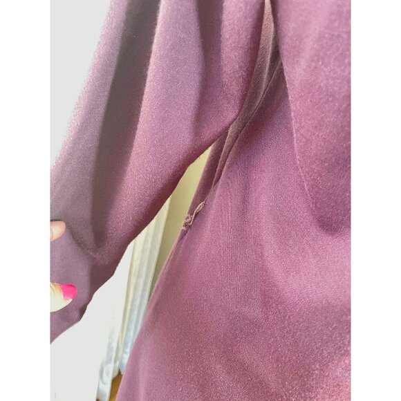 Vintage 1970s dress, purple, grey, A line, long sleeves, Mr Edwards, 8/10 (M) - Picture 8 of 10